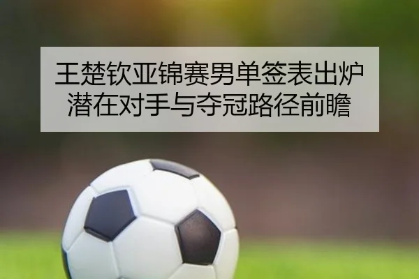 王楚钦亚锦赛男单签表出炉 潜在对手与夺冠路径前瞻